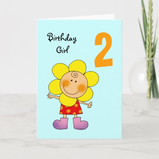 Carte fille de 2 ans (Devant)