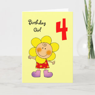 Carte fille de 4 ans