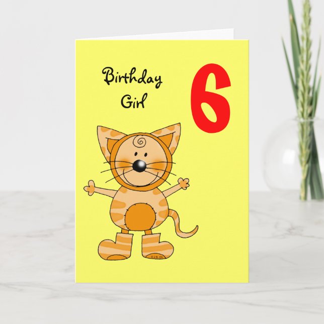 Carte fille de 6 ans (Devant)