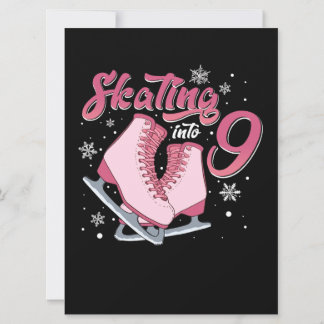Carte Fille de 9 ans pour anniversaire de 9 ans Patinage
