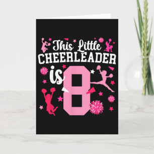 Carte Fille de cheerleading pour 8e anniversaire âgée de