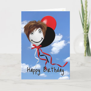 Carte Fille de fête sur ballon