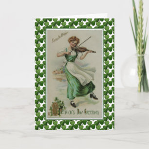 Carte Fille de la Saint Patrick avec violon Jig