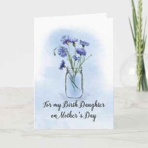 Carte Fille de naissance Fête des mères Fleurs de cornou