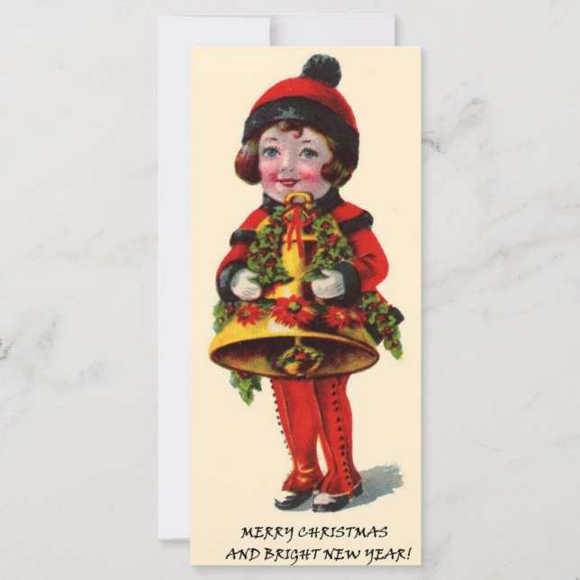 Carte Fille de Noël Vintage (Devant)