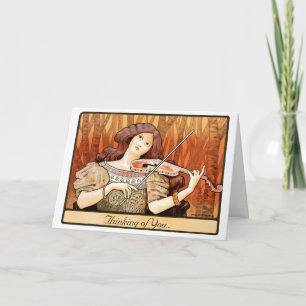 Carte Fille de violon de Nouveau d'art