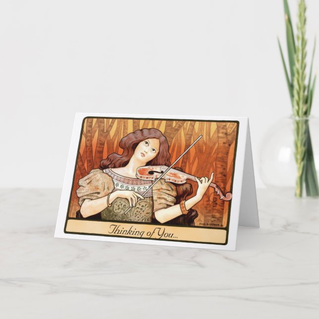 Carte Fille de violon de Nouveau d'art (Devant)