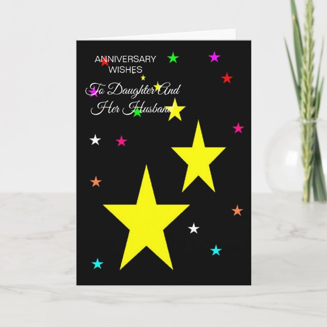 Carte Fille des Étoiles et Mari Personnalisé (Devant)