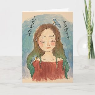 Carte Fille des Merles Bleus N'envole Pas