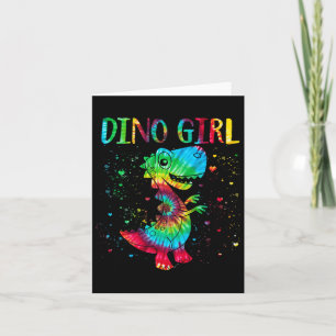 Carte Fille Dino Amoureuse des Dinosaures Tie Dye Cute T