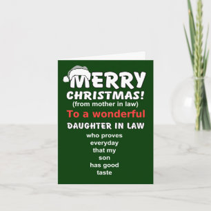 Carte fille drôle en droit Noël