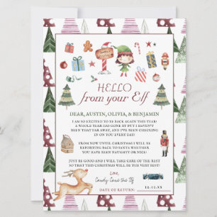 Carte Fille Elf   Kids Christmas Elf Hello Lettre