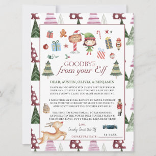 Carte Fille Elfe   Lettre d'adieu de l'elfe de Noël pour