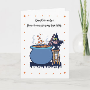 Carte Fille En Droit Drôle Halloween sorcières brasser