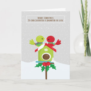 Carte Fille et belle-fille Couple d'oiseaux Noël