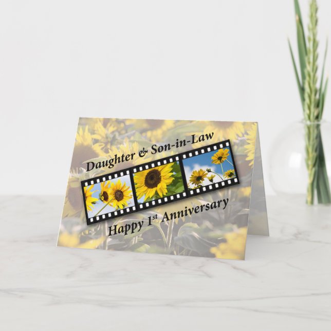 Carte Fille et gendre 1er anniversaire de mariage Sunf (Devant)