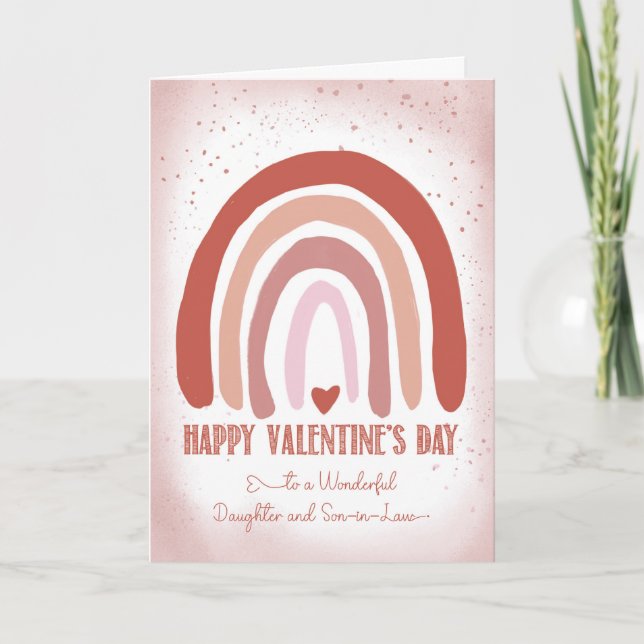 Carte Fille et son en droit Valentine main peint (Devant)