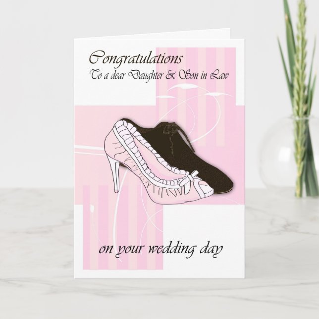 Carte Fille & Fils en Droit crème de jour de mariage fél (Devant)
