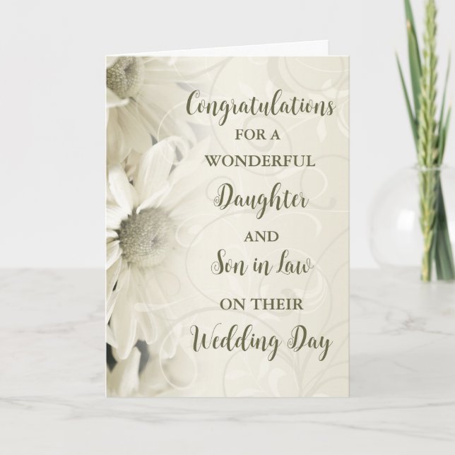 Carte Fille & Fils en droit Jour de mariage Félicitation (Devant)