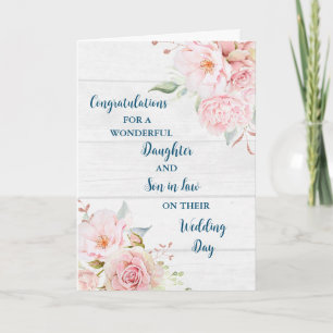 Carte Fille & Fils en droit Jour de mariage Félicitation