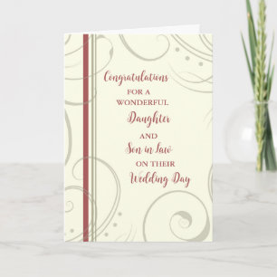 Carte Fille & Fils en droit Jour de mariage Félicitation