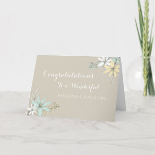 Carte Fille & Fils En Droit Mariage Félicitations Grey