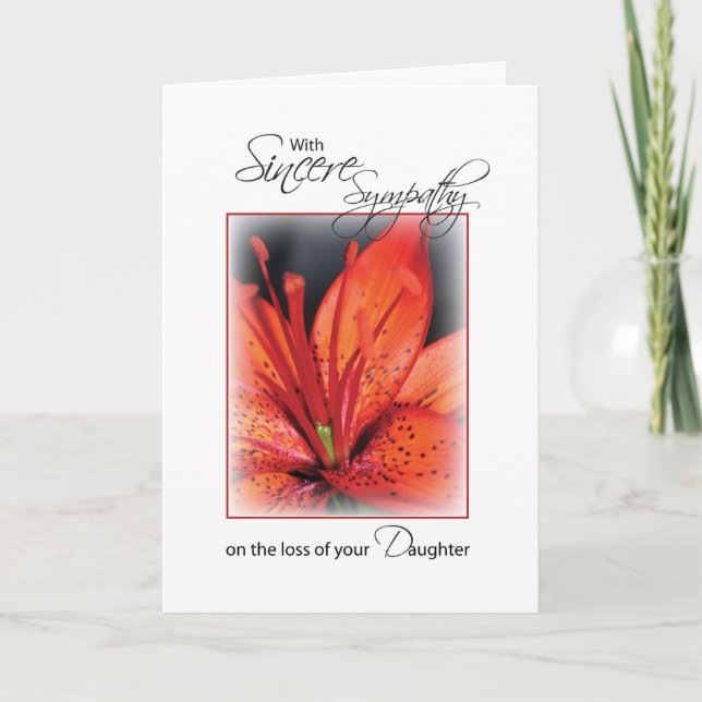 Carte Fille, Fleur Rouge Sympathie (Devant)