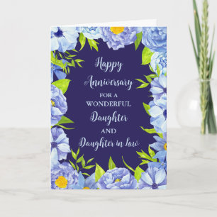 Carte Fille florale et fille en droit Anniversaire