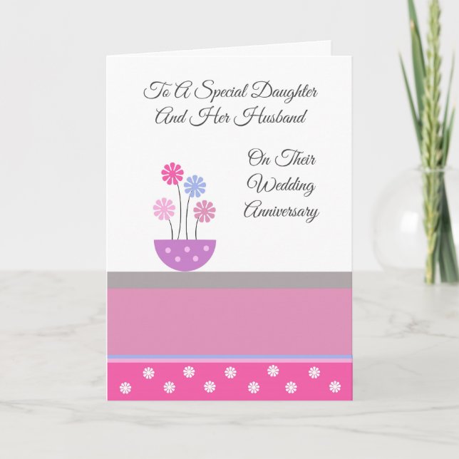 Carte Fille Florale Et Mariage Mari Anniversaire (Devant)