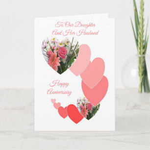 Carte Fille Florale Mari Anniversaire personnalisé