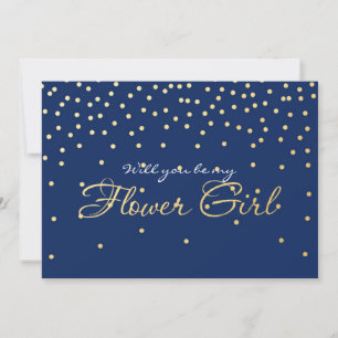 Carte FILLE FLOWER FLOWER Blue Gold Foil