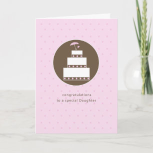 Carte Fille, Gâteau de Réception de Mariage, Marron, Ros
