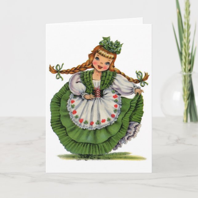 Carte Fille irlandaise vintage, (Devant)
