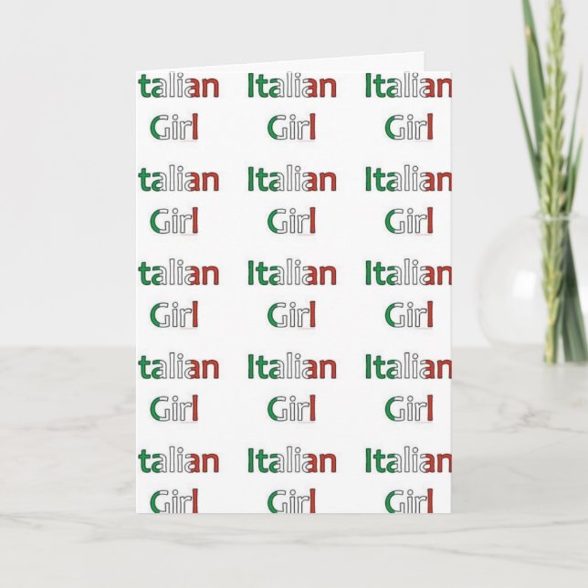 CARTE "FILLE ITALIENNE" JEUX ANNIVERSAIRE (Devant)