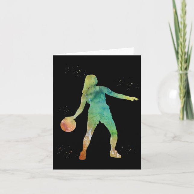 Carte Fille jouant au basket-ball  (Devant)