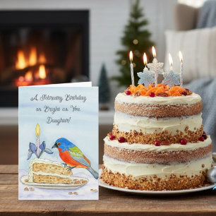 Carte Fille Joyeux Anniversaire de Février Peintre Bunti