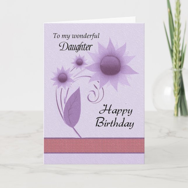Carte Fille - Joyeux anniversaire - Digital Floral (Devant)