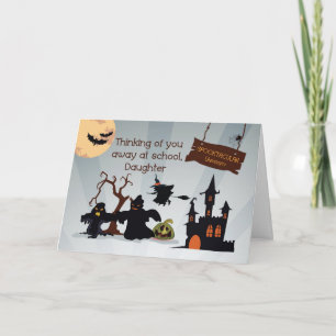 Carte Fille loin aux goules drôles de Halloween