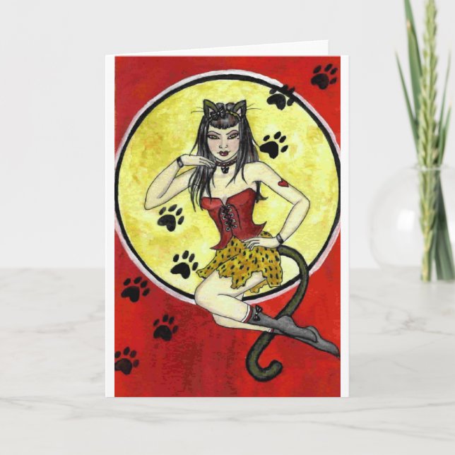 Carte fille "Meow" (Devant)