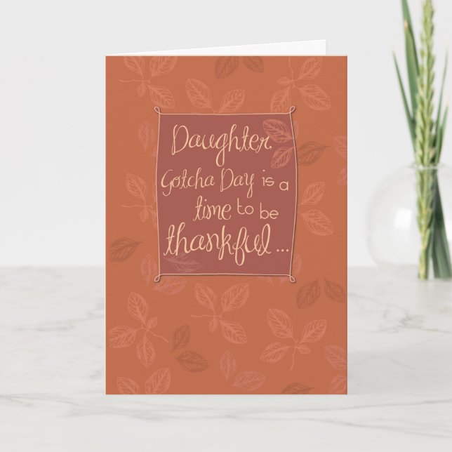 Carte Fille Merci sur Gotcha Day (Devant)