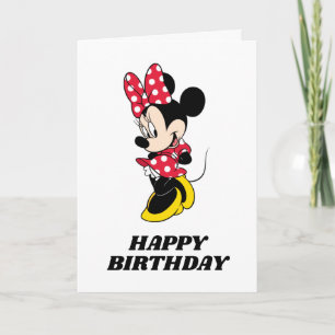 Carte Fille Minnie Souris personnalisée Anniversaire