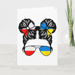 Carte Fille moitié polonaise moitié ukrainienne Pologne 