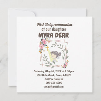 Carte Fille priant pour jésus traverser la première comm