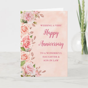 Carte Fille rose et son en droit Anniversaire Mariage