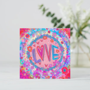 Carte Fille rose Floral Amour Amour Inspirivity Sweet