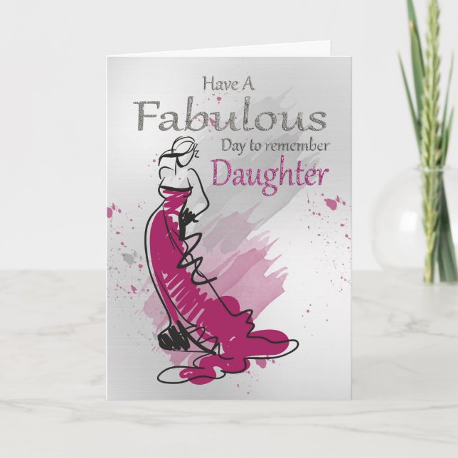 Carte Fille, Salutation d'anniversaire avec une femme, c (Devant)