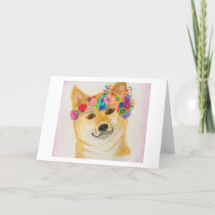 Carte fille Shiba Inu<Blank Inside>