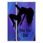 Carte fille Stripper - Violet