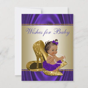 Carte Fille veut pour bébé filles violet Baby shower jeu