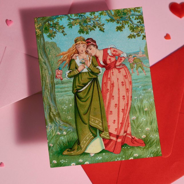 Carte Fille victorienne Galentine's Day mignonne drôle V (Créateur téléchargé)